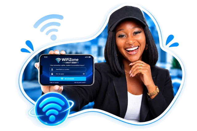 Portail captif affiché sur le téléphone d’un client